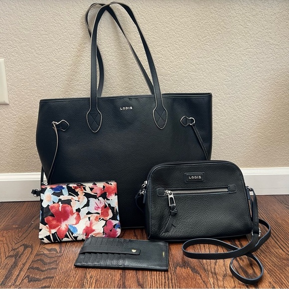 Lodis Bliss Pebbled Leather Bundle, Tote Bag, Purse, Wallet, Wristlet Shoulder - Picture 2 of 16